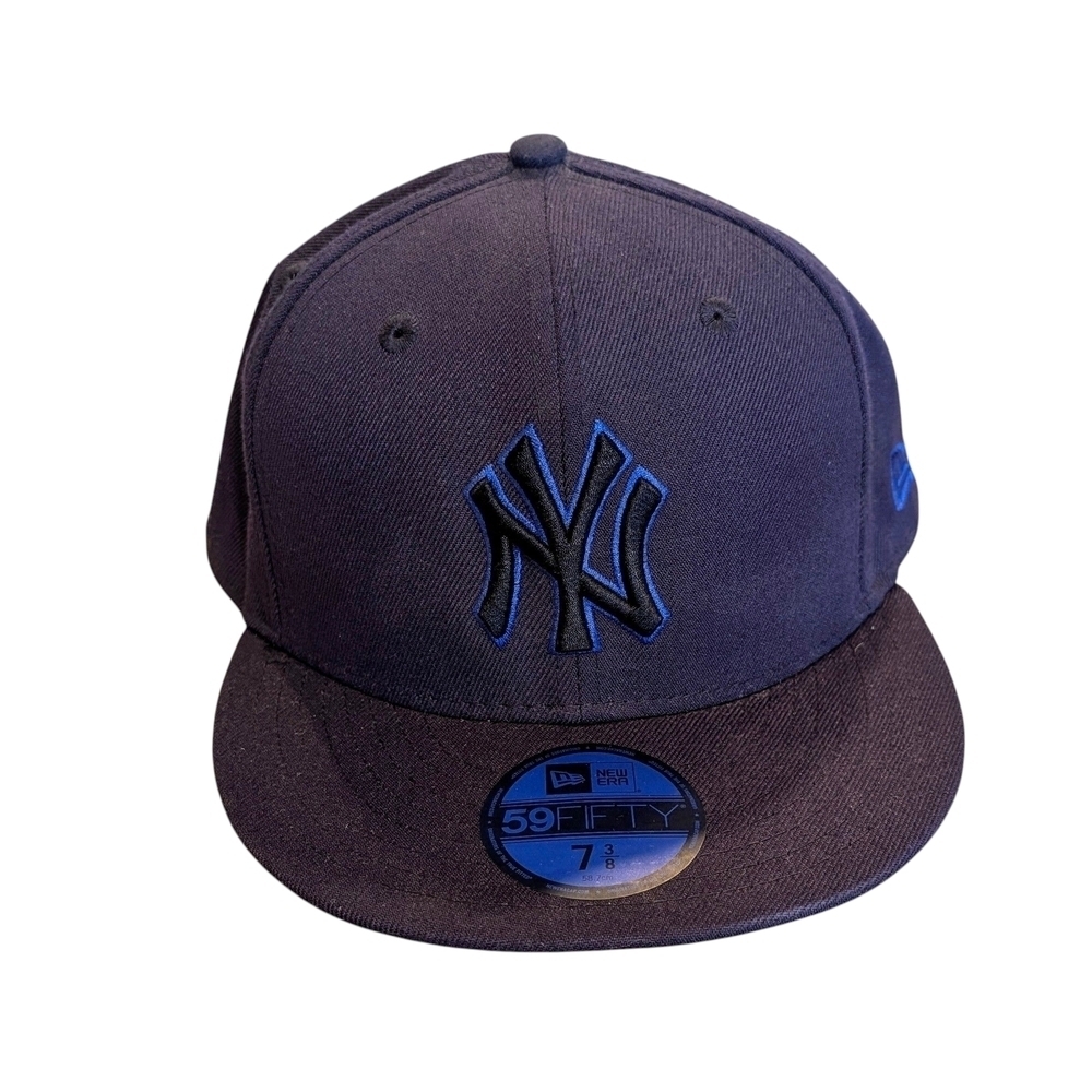 New Era 59FIFTY New York Yankees Fitted Hat Navy Blue 7 3/8 MLB Authentic